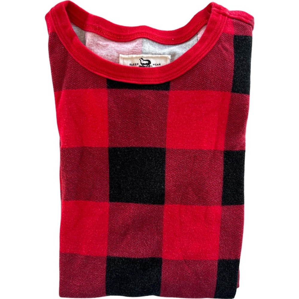 CREWCUTS pajama set top and bottom. LS. Red and black Check. 12